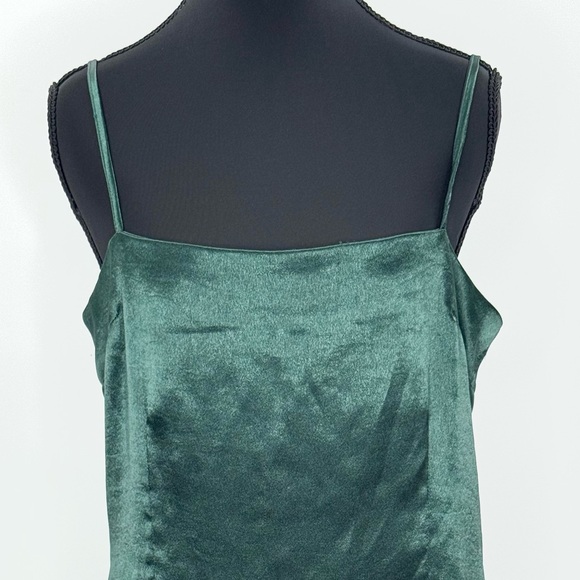 Lulus Simply Sultry Forest Green Satin Short‎ Mini Camisole Slip Dress, Size L - Picture 8 of 16
